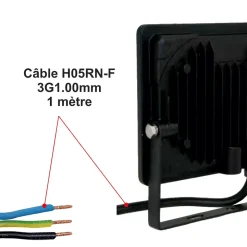 Projecteur LED pro haute puissance 100W 13500lm 135lm/W 4000K IP65 - câble 1M - garantie 5 ans