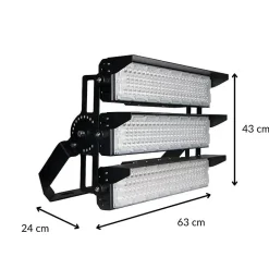 Projecteur LED Puissant Industriel 750W 170lm/W IP66 Noir Orientable - Blanc Neutre 4000K - 5500K - SILAMP