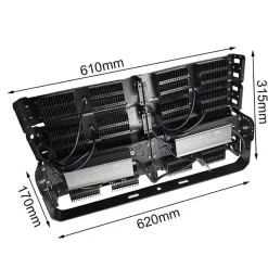 Projecteur LED Puissant Industriel 400W IP65 Noir - Blanc Froid 6000K - 8000K - SILAMP