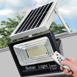 Projecteur LED solaire 200 W IP67 400 lm avec détecteur et télécommande inclus