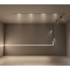 Projecteur LED sur Rail Magnétique 48V DC 12W NOIR Orientable - Blanc Neutre 4000K - 5500K - SILAMP