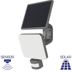 Projecteur LED 15W avec panneau solaire déporté et détecteur
