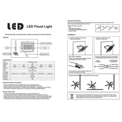 Projecteur LED 100W GRIS Etanche IP65 Forte luminosité avec LUMILEDS Puce 10000 Lumens Blanc neutre 4000K