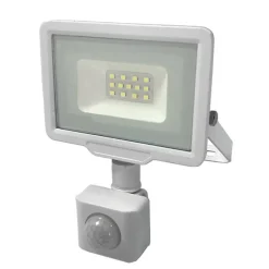 Projecteur LED 10W IP65 Blanc avec Détecteur de Mouvement - Blanc Chaud 2300K - 3500K - SILAMP