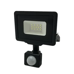 Projecteur LED 10W IP65 Noir avec Détecteur de Mouvement - Blanc Froid 6000K - 8000K - SILAMP