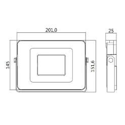 Projecteur LED 50W Noir Etanche IP65 Forte luminosité 5500 Lumens Blanc froid 6000K atelier garage jardin terrain de sport