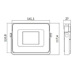 Projecteur LED 30W Noir Etanche IP65 Forte luminosité 3300 Lumens Blanc froid 6400K atelier garage jardin terrain de sport