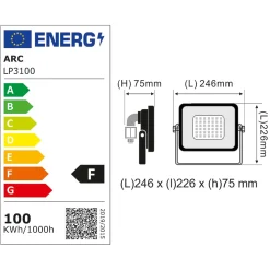 Projecteur LED 100W/IP65/8500lm/3000K connexion directe - sans câble - garantie 5 ans