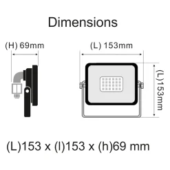 Projecteur LED 100W/IP65/2550lm/3000K connexion directe - sans câble- garantie 5 ans