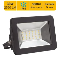 Projecteur LED 100W/IP65/2550lm/3000K connexion directe - sans câble- garantie 5 ans