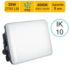 Projecteur LED 30W/IP65/2550lm/4000K connexion direct - sans câble - garantie 5 ans