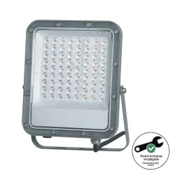 Projecteur mural gris LED IP65, 5000 lumens, conso 50W (éq 200W), Blanc chaud