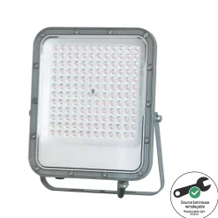 Projecteur mural gris LED IP65, 10000 lumens, conso 100W (éq 550W), Blanc chaud