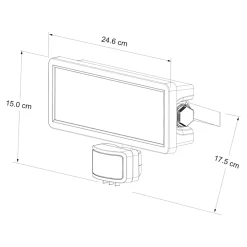 Projecteur mural LED extérieur noir 30 W 3750 lm détecteur de mouvement IP65, GoodHome Davern