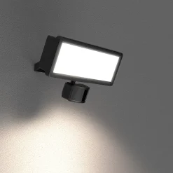 Projecteur mural LED extérieur noir 30 W 3750 lm détecteur de mouvement IP65, GoodHome Davern
