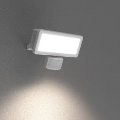 Projecteur mural LED extérieur blanc 20 W 2250 lm détecteur de mouvement IP65, GoodHome Davern