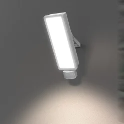 Projecteur mural LED extérieur blanc 50 W 6250 lm avec détecteur PIR IP65, GoodHome Davern