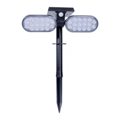 Projecteur solaire à LED 'Paco' pour l'extérieur avec LED fixe, piquet de terre solaire en plastique noir, hauteur 31,9 cm