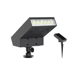 Projecteur solaire de jardin à LED IP65 500 lm avec piquet et capteur crépusculaire - 3000K