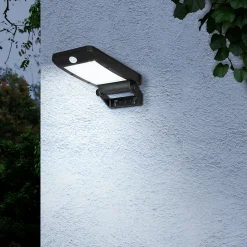 Projecteur solaire d'extérieur à LED Barm noir IP44 350lm Blanc froid