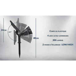 Projecteur Solaire Led 200 Lumens Greenled Wi-light