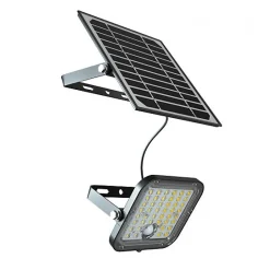 Projecteur Solaire LED Déporté 10W Détecteur de Mouvement Télécommande et Éclairage Extérieur Intelligent