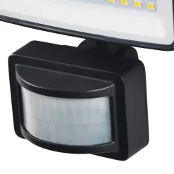 Projecteur solaire LED extérieur noir 800 lm avec détecteur de mouvement,3 têtes orientables IP54