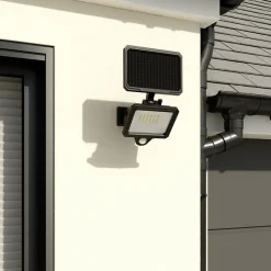 Projecteur solaire LED extérieur noire 5,5 W 600 lm IP44 détecteur PIR, GoodHome Shomali