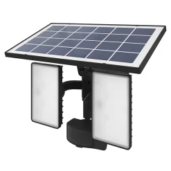 Projecteur solaire LED intégré à détection Davern 2x800lm IP65 noir GoodHome