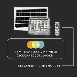Projecteur Solaire LED 10W IP65 CCT - 3000K/4000K/6500K - SILAMP
