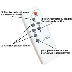 Projecteur Solaire LED 30W IP65 Dimmable avec Détecteur (Panneau Solaire + Télécommande Inclus) - Blanc Froid 6000K - 8000K