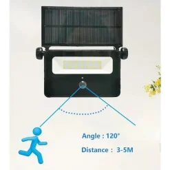 Projecteur Solaire LED 2W avec détecteur de mouvement - Blanc Froid 6000K - 8000K - SILAMP