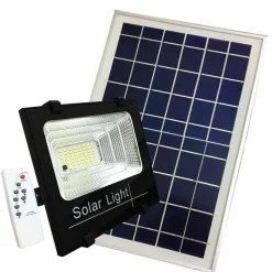 Projecteur Solaire LED 15W Dimmable avec Détecteur (Panneau Solaire + Télécommande Inclus) - Blanc Froid 6000K - 8000K - SILAMP