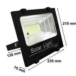 Projecteur Solaire LED 8W Dimmable avec Détecteur (Panneau Solaire + Télécommande Inclus) - Blanc Froid 6000K - 8000K - SILAMP