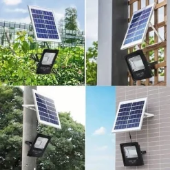 Projecteur Solaire LED 8W Dimmable avec Détecteur (Panneau Solaire + Télécommande Inclus) - Blanc Froid 6000K - 8000K - SILAMP