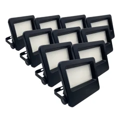 Projecteurs LED Extérieur 50W IP65 NOIR (Pack de 10) - Blanc Neutre 4000K - 5500K - SILAMP