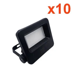 Projecteurs LED Extérieur 30W IP65 NOIR (Pack de 10) - Blanc Neutre 4000K - 5500K - SILAMP