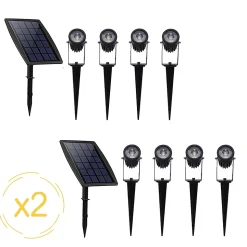 Projecteurs solaires EZIlight Solar multi spot - 2 packs de 4 lampes