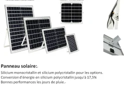 Projecteurs étanche solaires à LED 150W Blanc froid 6000k