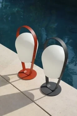 PROLOISIRS Lampe sur pied grand Bob - 32 x 29 x 72 cm - rouge