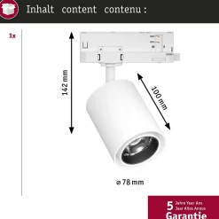 ProRail3 Spot sur rail LED Kratos 50 3000lm 25W 3000K 230V Blanc