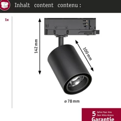 ProRail3 Spot sur rail LED Kratos 36 3000lm 25W 3000K 230V Noir