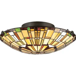 Quoizel Reed Plafonnier Style Tiffany 2 Lumières