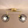 Rampe de spot orientable 2 abat-jour métal doré et noir
