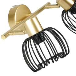 Rampe de spot orientable 2 abat-jour métal doré et noir