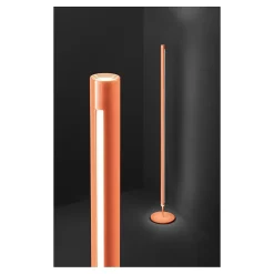 Ray - Lampadaire LED 25W à intensité variable, 3 000 K, 2 000 lm, H 160 cm, interrupteur à pied - Perenz - Orange