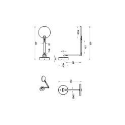 Regina - Applique murale ronde réglable - Applique murale LED 9W à intensité variable CCT (3000K, 4000K, 5000 K, 6000K) - Noir