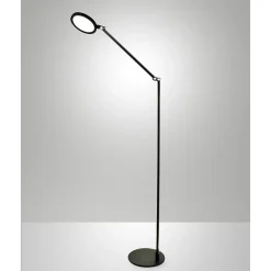 Regina - Lampadaire LED noir orientable en métal H.135 cm Fabas Luce - Éclairage LED 9W intégré CCT (3000K 4000K 5000K 6000K)