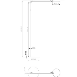 Regina - Lampadaire LED noir orientable en métal H.135 cm Fabas Luce - Éclairage LED 9W intégré CCT (3000K 4000K 5000K 6000K)