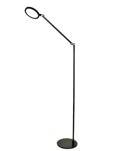 Regina - Lampadaire LED noir orientable en métal H.135 cm Fabas Luce - Éclairage LED 9W intégré CCT (3000K 4000K 5000K 6000K)